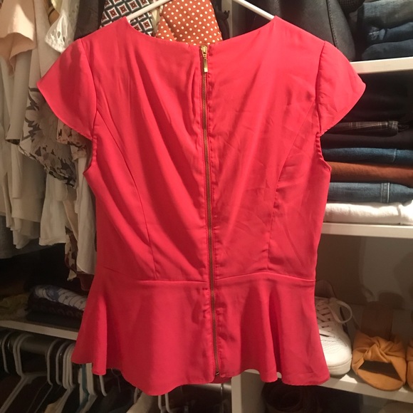 Express bright pink peplum top - Picture 3 of 3